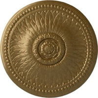 Ekena Millwork 1 8 od 3 4 P beley strop medaljon, ručno oslikano blijedo zlato
