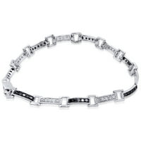 JewelersClub Diamond narukvice za žene - 1. Crno-bijelo Dijamantna i bijela dijamantska srebrna narukvica