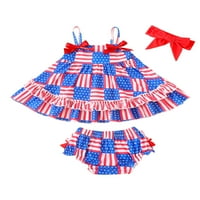 Sunisery Dan Nezavisnosti Toddler Djeca Djevojke Odjeća Summer Stars Stripes Camisole Casual Ruffle Shorts