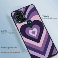 Dizajniran za Moto G Stylus 5G slučaj, Purple Love Heart kafa Latte Swirl Valentines dizajniran za Moto