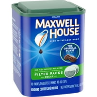 Maxwell House originalni paketi filtera za mljevenu kafu bez kofeina, CT posuda