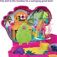 Polly Pocket Mini igračke, velika kompaktna playset sa mikro lutki i priborom, flamingo zabavom, putničke igračke i pokloni za djecu