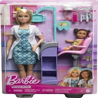 Barbie Careers Stomatolog Luck Playset sa lutkama, stomatološka stanica, ispitna stolica i zubni alati