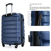 AUKFA setovi za prtljag Proširivu tvrdu školjku Nose na setu kofera, dvije kuke, TSA brava - plava