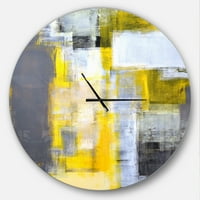 Designart' Grey and Yellow Blur Abstract ' metalni zidni sat