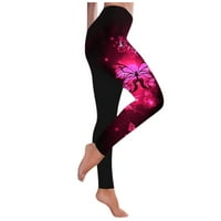 Joga hlače za žene sa džepovima Žene Trendy Leptir Print Yoga hlače plus veličina Casual High Struk Sportske
