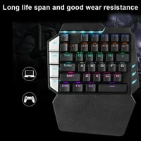 Tebru leva tastatura,Jednostruka mehanička tastatura za igre sa LED svetlom USB tasteri jedna ruka tastatura