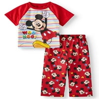 Mickey Mouse Baby Boy kratki rukav Poly Pajamas, Set