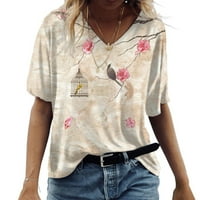 GDFUN Ženska modna ležerna štampana majica s kratkim rukavima Top kratkih rukava za žene