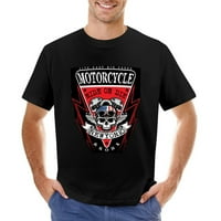 Poster za motocikle Lobanja Muška majica pamuk ležerni kratki rukavi poklon Tee Crni 5XL