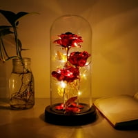 Božićni ružin poklon svjetla ljepota i zvijer ruža začarana ruža u staklenoj kupoli W LED svjetla umjetna
