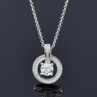 yinguo dijamantska ogrlica ženska dijamantska ogrlica blistav okrugli dijamantski privezak dijamantski