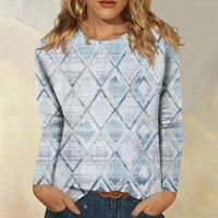 Strungten Ženska Moda Casual Dugi rukav Print okrugli vrat pulover Top bluza