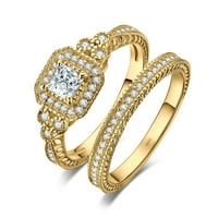 Jewelrypalace Princess Cut 0,5ct Kubična cirkonija Oblomi za vjenčanje zaručni prsten za angažman prstena