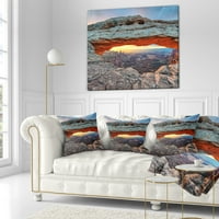 PROIZVODNJA Sunrise u Mesa Arch u kanjonu Zemljište - pejzažni jastuk od tiskanog bacanja - 16x16