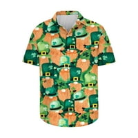 Funny St Patrick Dan majice za muškarce Bowling Hawaiian Shirts Clover štampani Casual Shirt ljeto kratki