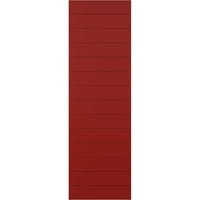 Ekena Millwork 15 W 28 H True Fit PVC horizontalni šlag Moderni stil fiksne kapke, vatra crvena