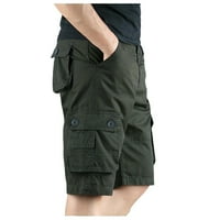 Iopqo muške kargo pantalone muške ljetne pantalone za modu i slobodno vrijeme s više džepova jednobojnih kombinezona Army Green M