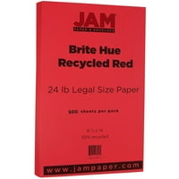 Papirni pravni papir, 8,5x14, 24LB crvena, po paketu