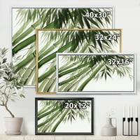 Drevni tamni zeleni bambus uokviren slikarski platno Art Print