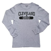 Trendy Cleveland, Ohio sa zvijezdama djevojke dugim rukavima siva majica
