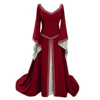 Puuawkoer duga V-izrez V-izrez Ženska rukavska duljina duljina ženske haljine Ženske vrhove l crvena