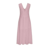 Ženski Warp V vrat Ruffle kratki rukav linija Swing planula koktel zabava Midi haljina cvjetni Print haljina