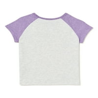Garanimals Raglan kratka majica sa rukavima za djevojčice i djevojčice, veličine 12m-5T