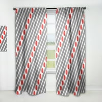 Designart 'Geometrical Abstract Retro Minimal Pattern XI' Mid-Century Modern Curtain Panel