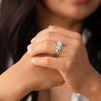 2. ct Moissanite 3-kameni zaručnički prsten vjenčani prsten vjenčani Set od srebra