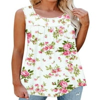 Capreze ženski cvjetni print tenk na vrhu casual labave majice bez rukava vest ljetni tee crew majica