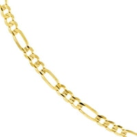 14k žuto zlato za muškarce i žene 24 konkavna Figaro lančana ogrlica