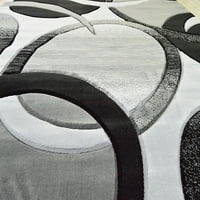 3D efekt ručno rezbareni debeli moderni savremeni apstraktni dizajn tepiha siva 6'6x9'2