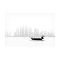 Ahmed Lashin 'Lonely Boat' Canvas Art