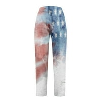 Ravna američka Dan nezavisnosti 3D Štampane modne kreativne povremene hlače, crvene, s