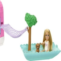 Barbie Chelsea 2-In- Camper Playset sa Chelseaom malom lutkom, kućnim ljubimcima i dodacima