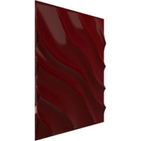 Ekena Millwork 5 8 W 5 8 H Modern Wave EnduraWall dekorativna 3d zidna ploča, Gloss Merlot