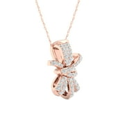 Imperial 1 6ct TDW Diamond 10k Rose Gold Knotted Ribbon ogrlica