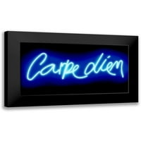 Carr, Hailey Crni moderni uokvireni muzejski umjetnički otisak pod nazivom - Neon Carpe Diem BB