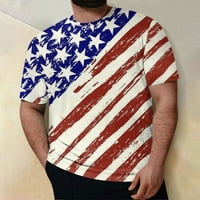 Corashan Graphic Tees Men Plus Size Mens Casual okrugli vrat Dan nezavisnosti štampani kratki rukav T-Shirt