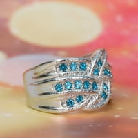 Plavi Galvanizirani Nakit Srebrni Ženski Prsten Zaručnički Vjenčani Prstenovi Sklopivi Prstenovi