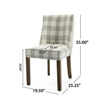Noble House Harrison stolice za blagovanje od savremene tkanine, Set od 2, siva