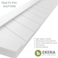 Ekena Millwork 15 W 73 H True Fit PVC Single Panel Chevron Modern Style fiksni Mount roletne, okean Swell