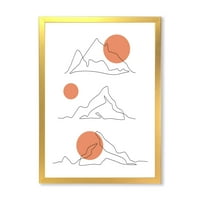 PROIZVODNJAK Sažetak Crveni mjeseci s planinskim dometom Moderna uramljena umjetnička štampa