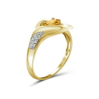 JewelersClub Citrin Prsten Birthstone Nakit-0. Karatni citrin 14k pozlaćeni srebrni prsten nakit sa bijelim