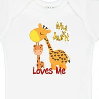 Inktastic moja tetka me voli žirafa poklon za dječaka ili djevojčicu bodi