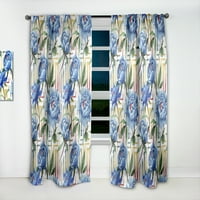Designart 'Floral Botanical Design Retro I' Mid-Century Modern Curtain Panel