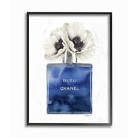 Stupell Industries modni dizajner parfem cvijet plava akvarel uokvirena zidna Umjetnost Amande Greenwood