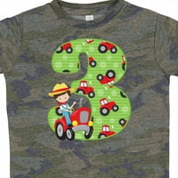 Inktastic Tractor Boy 3. rođendanski poklon za malu djecu djevojčica majica