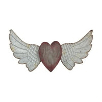 Creative Co-op crveno srce s zidnim dekorom krila